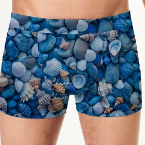 Труси боксери чоловічі Сині мушлі пляж ВСІ розміри Преміум тканина