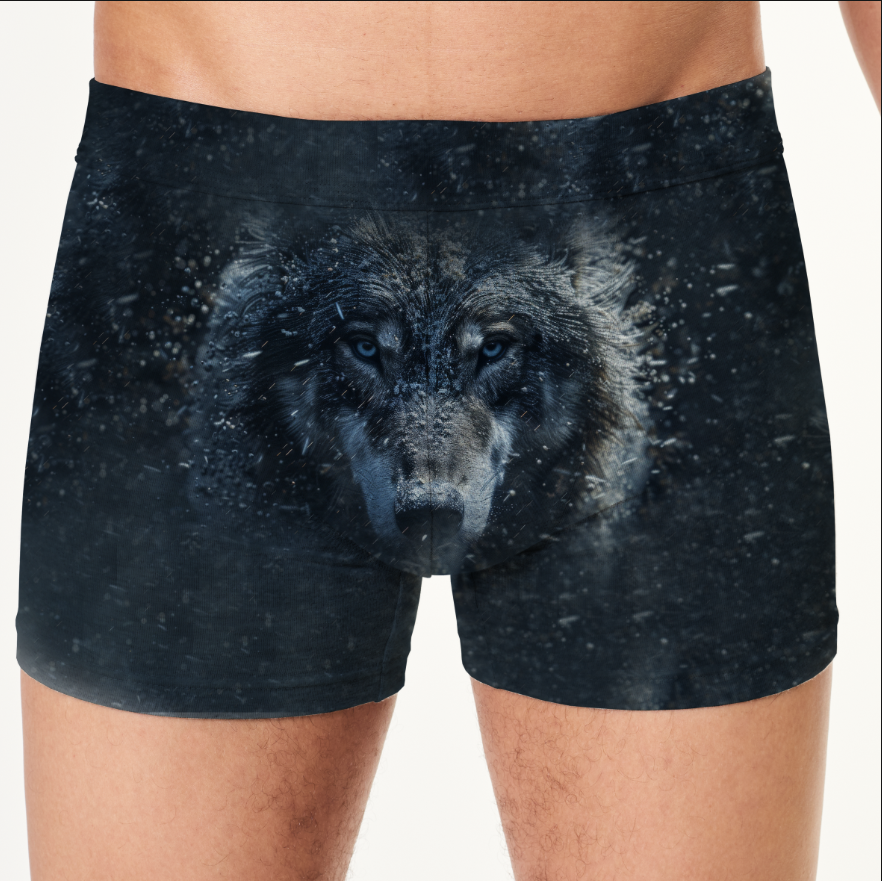 Труси боксери чоловічі Морда вовка тварина хижак 2 ВСІ розміри Преміум тканина