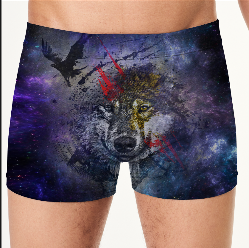 Труси боксери чоловічі Морда вовка тварина хижак ВСІ розміри Преміум тканина