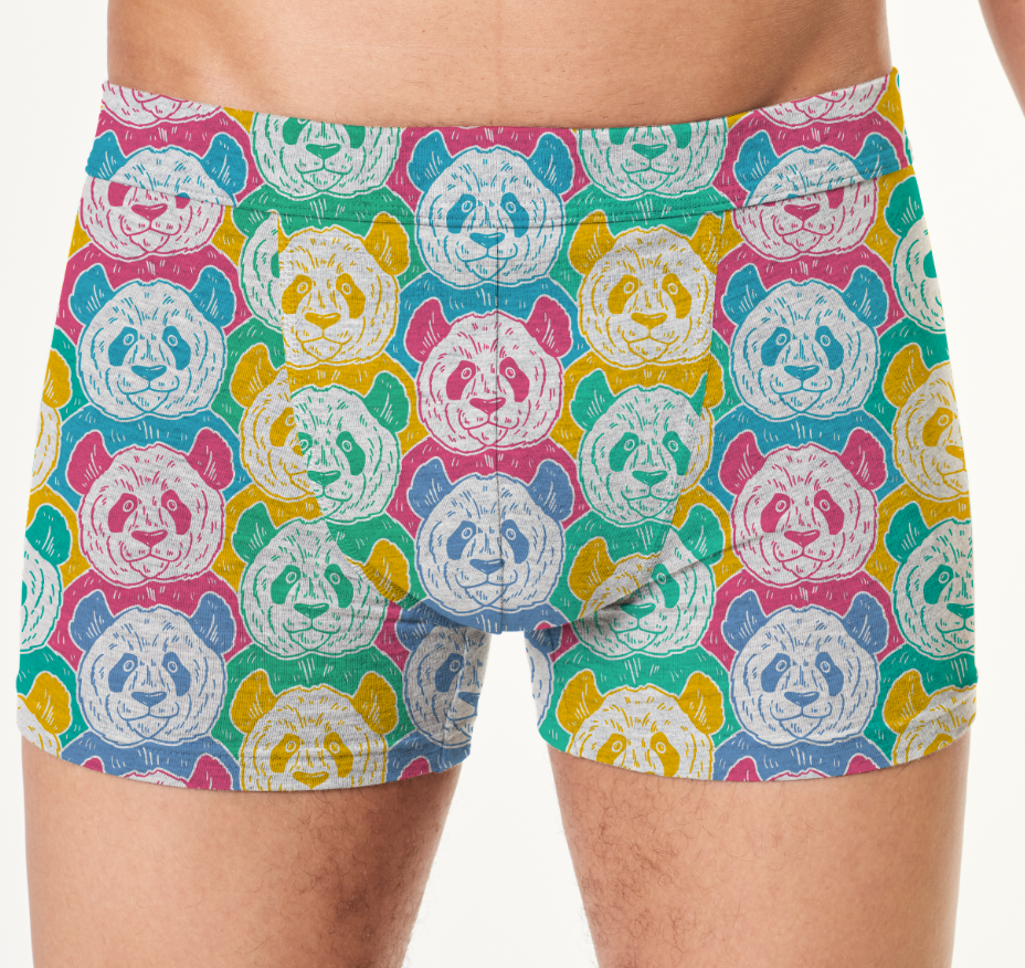 Труси боксери чоловічі З пандами акварель ВСІ розміри Преміум тканина