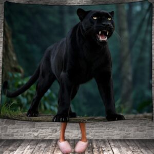 Плед Чорна пантера велика тварина кішка 150х200 см