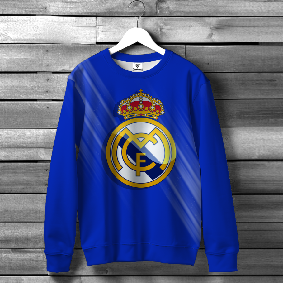 Світшот Реал футбол клуб емблема лого форма 1 оверсайз унісекс ВСІ розміри Преміум тканина