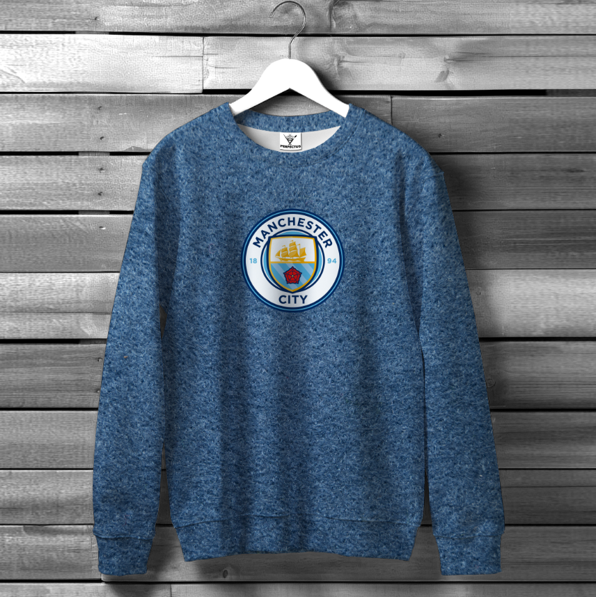 Світшот Манчестер Сіті футбол клуб емблема лого форма 2 оверсайз унісекс ВСІ розміри Преміум тканина