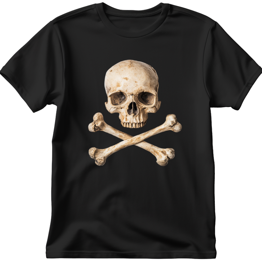 Футболка Череп з кістками готика пірати унісекс ВСІ розміри Преміум тканина