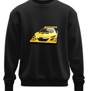 Світшот Жовтий спорткар гоночний авто машина оверсайз унісекс Преміум тканина