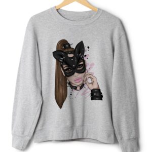 Світшот Дівчина маска кішки БДСМ оверсайз унісекс Преміум тканина