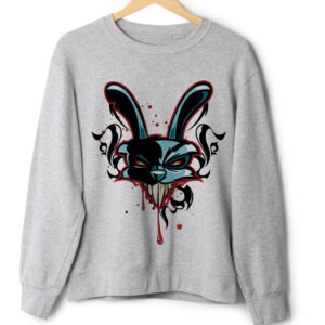 Світшот Демонічний кролик арт Геловін графіті хорор оверсайз унісекс Преміум тканина