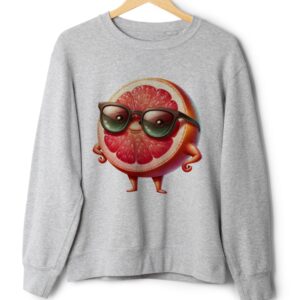 Світшот Грейпфрут в окулярах мем оверсайз унісекс Преміум тканина