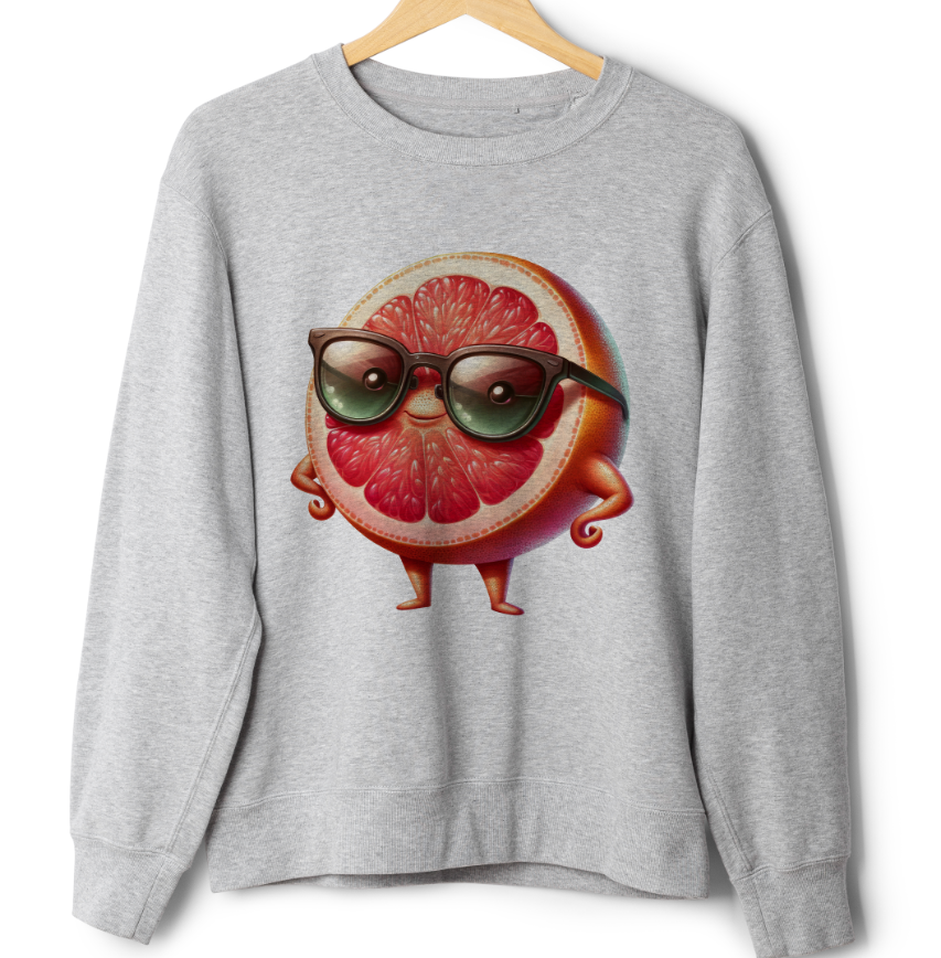Світшот Грейпфрут в окулярах мем оверсайз унісекс Преміум тканина