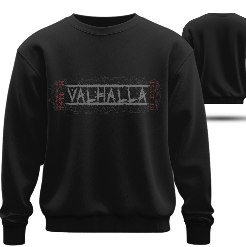 Світшот Вікінг скандинавські символи руни знаки Вальгала 2 оверсайз унісекс Преміум тканина