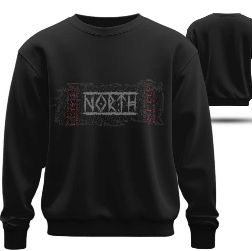 Світшот Вікінг скандинавські символи руни знаки Вальгала 1 оверсайз унісекс Преміум тканина