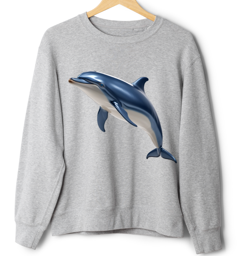 Світшот Блакитний дельфін оверсайз унісекс Преміум тканина