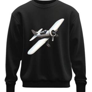 Світшот Білий ретро літак оверсайз унісекс Преміум тканина