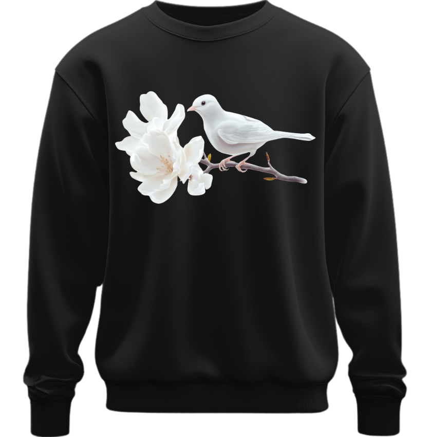 Світшот Білий голуб з квіткою оверсайз унісекс Преміум тканина