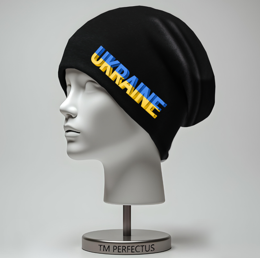Шапка "Напис Україна" унісекс з принтом ВСІ розміри