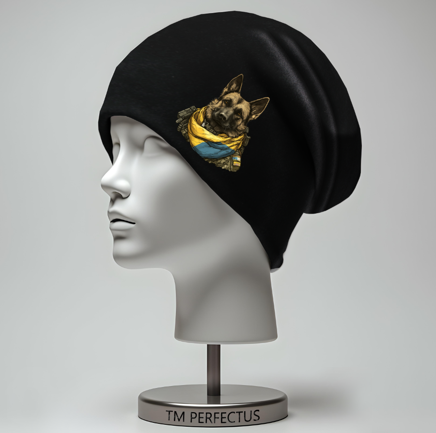 Шапка "Військова вівчарка собака" унісекс з принтом ВСІ розміри