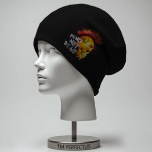 Шапка біні "Череп з рогами панк рок" унісекс з принтом ВСІ розміри