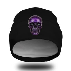 Шапка біні "Фіолетовий череп готика" унісекс з принтом ВСІ розміри