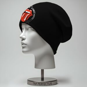 Шапка біні "The Rolling Stones ролінг стоунз рок гурт лого" унісекс з принтом ВСІ розміри