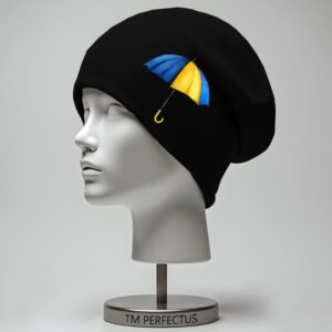 Шапка біні "Прапор України парасолька" унісекс з принтом ВСІ розміри