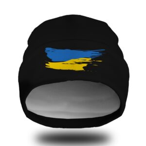 Шапка біні "Прапор України арт мазки фарб" унісекс з принтом ВСІ розміри