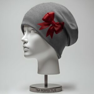 Шапка біні "Подарунковий бант стрічка червона 1" унісекс з принтом ВСІ розміри