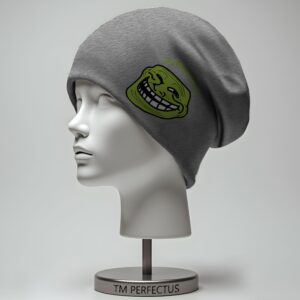 Шапка біні "Обличчя мем тролінг прикол" унісекс з принтом ВСІ розміри