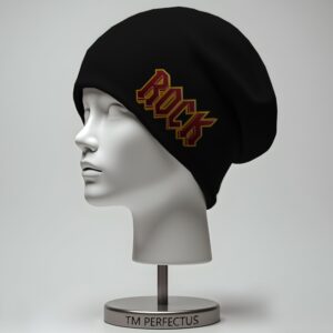 Шапка біні "Напис рок музика фанату" унісекс з принтом ВСІ розміри