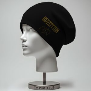 Шапка біні "Led Zeppelin рок гурт напис лого" унісекс з принтом ВСІ розміри