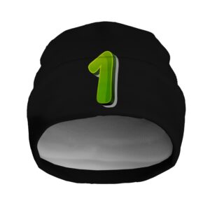 Шапка біні "З цифрою один 1" унісекс з принтом ВСІ розміри