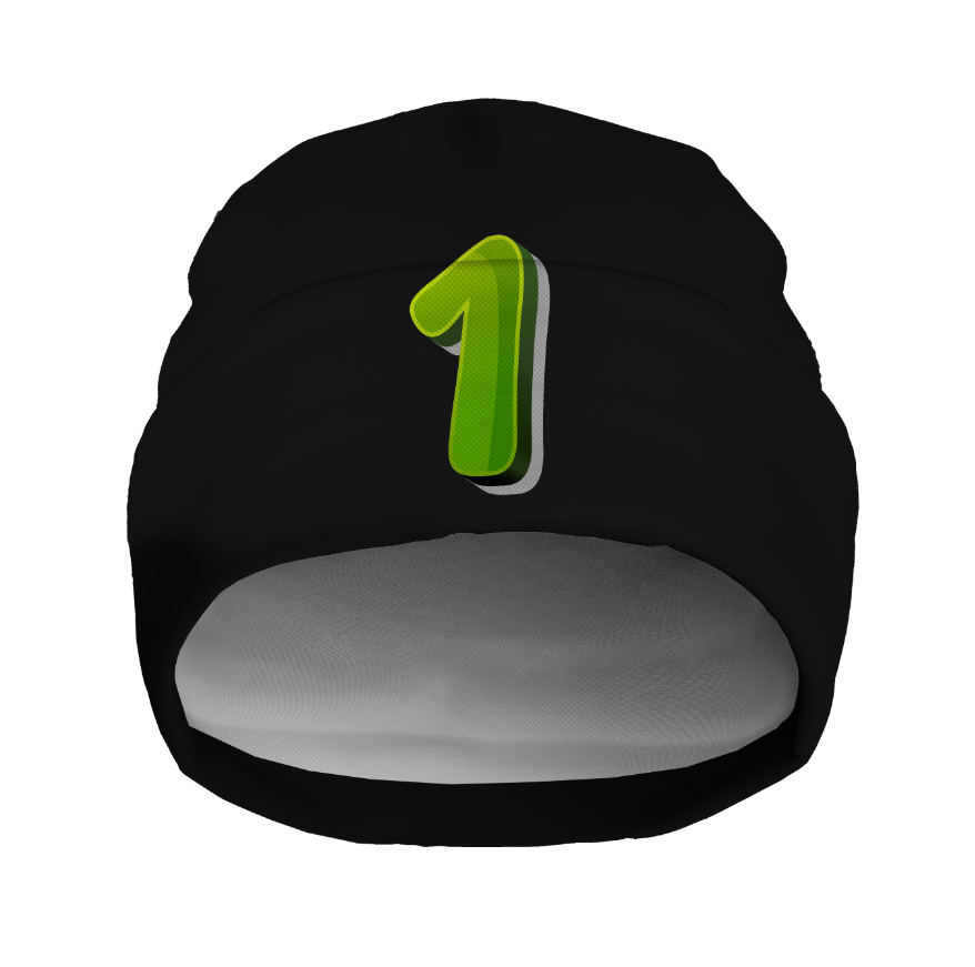Шапка біні "З цифрою один 1" унісекс з принтом ВСІ розміри