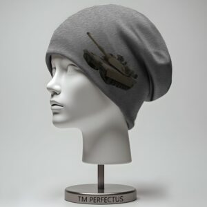 Шапка біні "З танком" унісекс з принтом ВСІ розміри