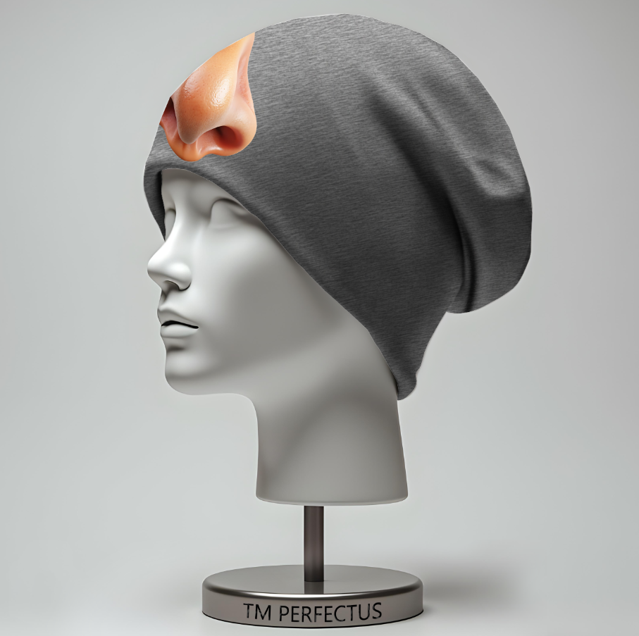 Шапка біні "З носом людини 1" унісекс з принтом ВСІ розміри