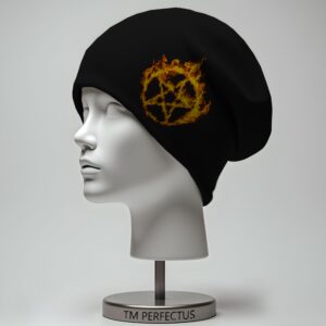 Шапка біні "Знак символ вогняна пентаграма" унісекс з принтом ВСІ розміри