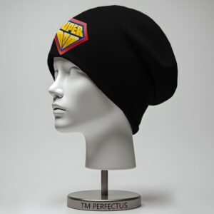 Шапка біні "Знак прикол Супер тато батько" унісекс з принтом ВСІ розміри