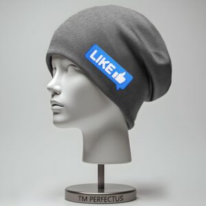 Шапка біні "Знак лайк" унісекс з принтом ВСІ розміри