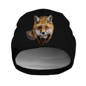 Шапка біні "З лисом стрибок лисиці" унісекс з принтом ВСІ розміри