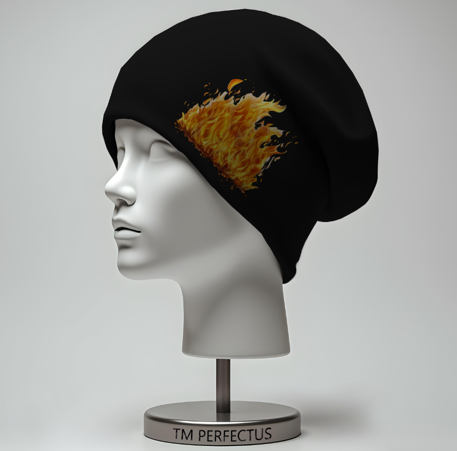 Шапка біні "З вогнем 1" унісекс з принтом ВСІ розміри