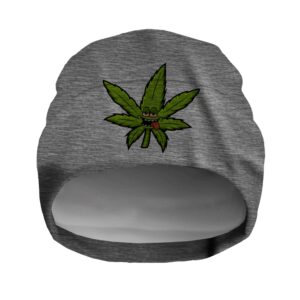 Шапка біні "З веселою рослиною растаман 1" унісекс з принтом ВСІ розміри