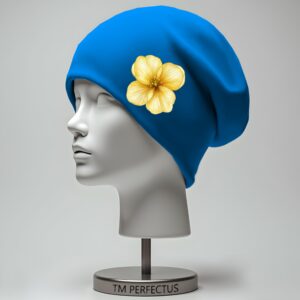 Шапка біні "Жовта гарна ніжна квітка 2" унісекс з принтом ВСІ розміри