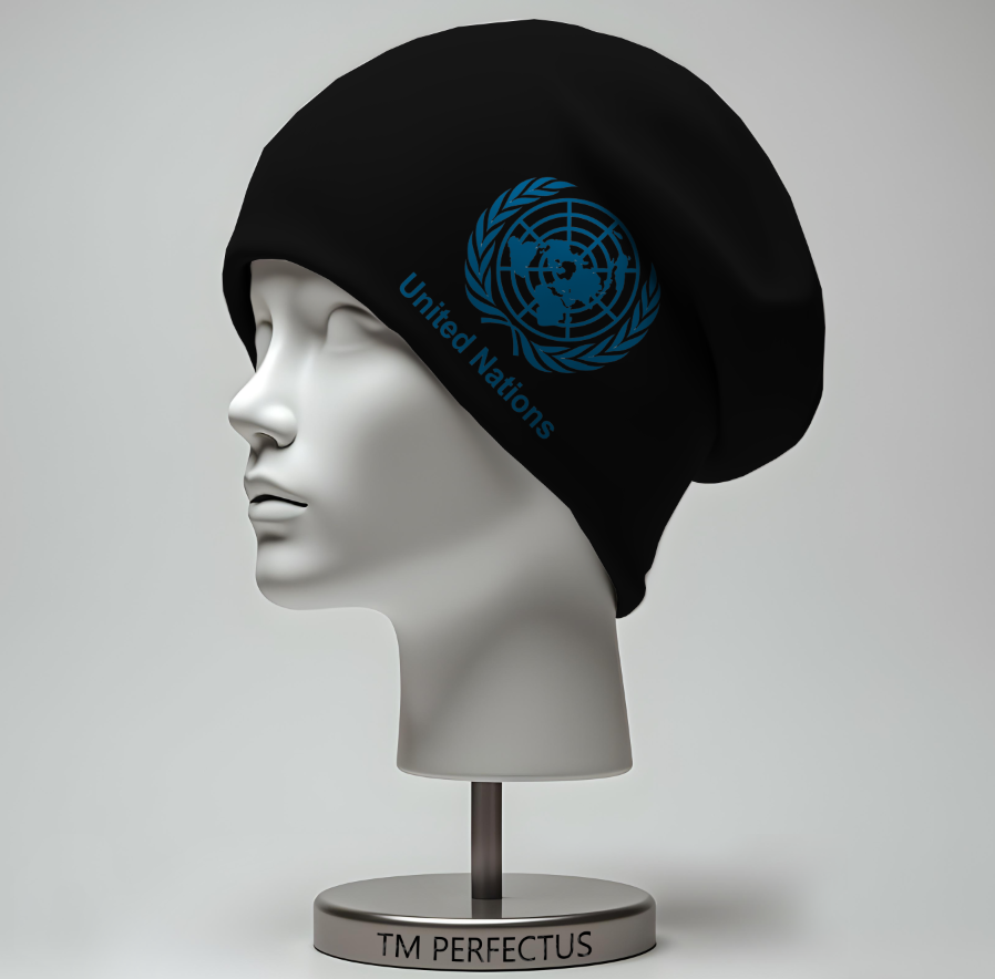 Шапка біні "Емблема лого ООН" унісекс з принтом ВСІ розміри