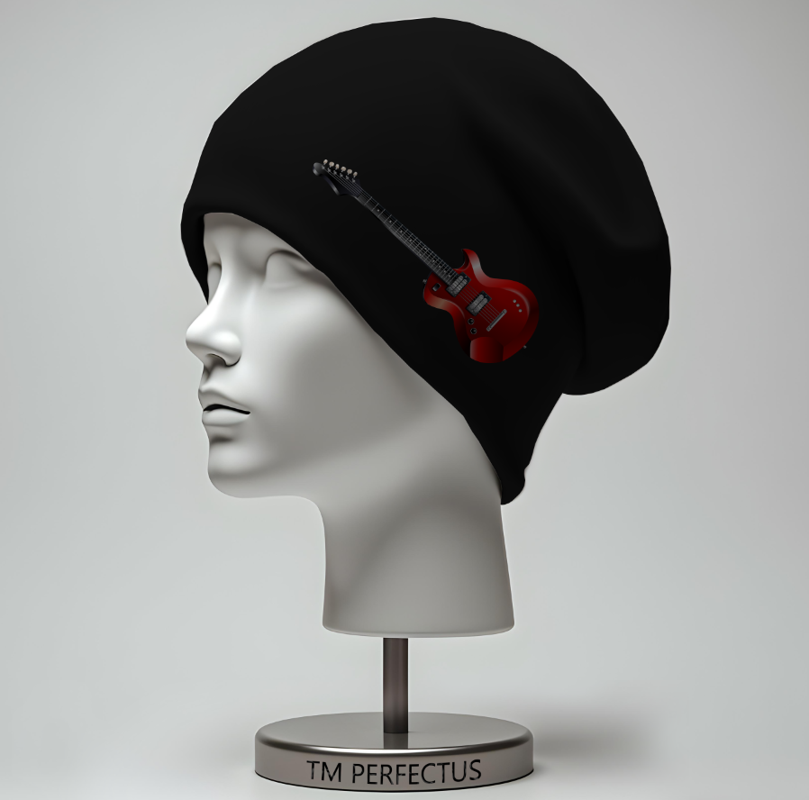 Шапка біні "Електро гітара музика" унісекс з принтом ВСІ розміри