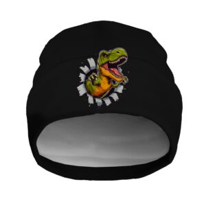 Шапка біні "Динозавр вилазить з отвору 2" унісекс з принтом ВСІ розміри