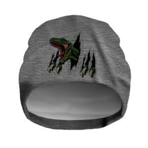 Шапка біні "Динозавр вилазить з отвору" унісекс з принтом ВСІ розміри