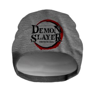 Шапка біні "Демон слеєр Клинок який знищує демонів Demon Slayer лого" унісекс з принтом ВСІ розміри