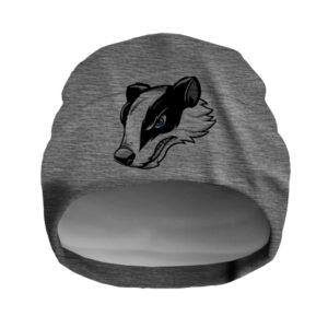 Шапка біні "Голова борсука" унісекс з принтом ВСІ розміри