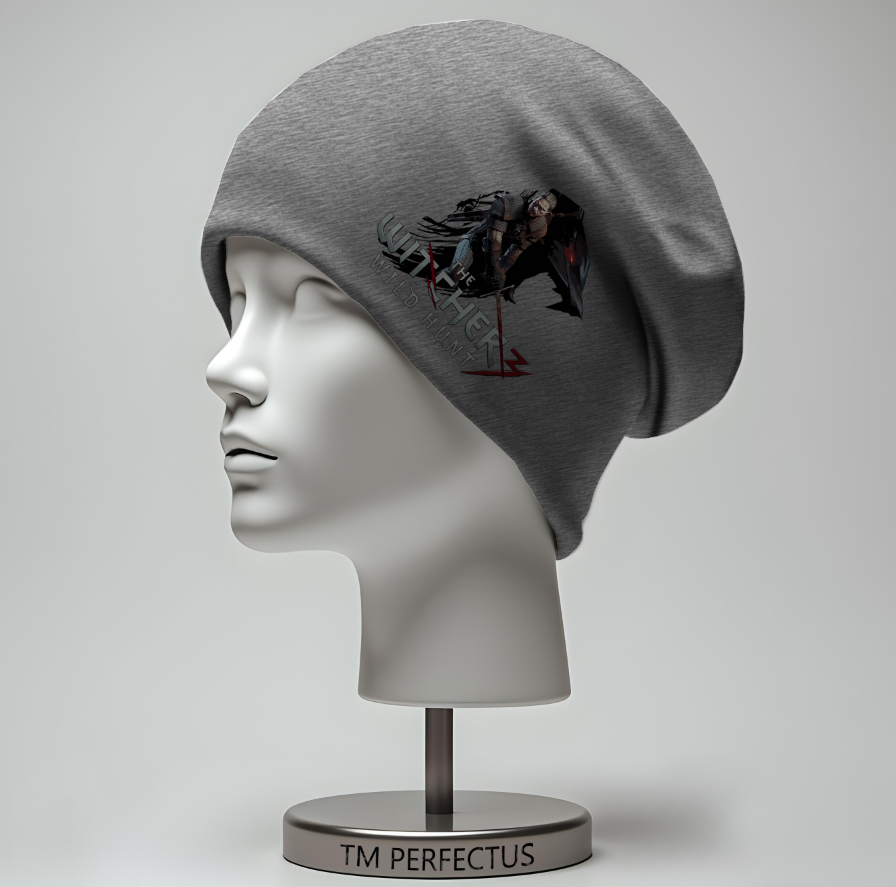 Шапка біні "Відьмак гра лого 1" унісекс з принтом ВСІ розміри