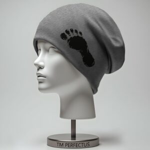 Шапка біні "Відбитки ніг стоп людини прикол" унісекс з принтом ВСІ розміри