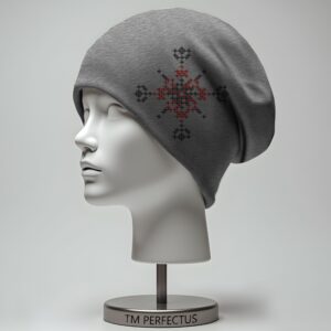 Шапка біні "Вишиванка закодоване ім'я Сергій орнаменти" унісекс з принтом ВСІ розміри