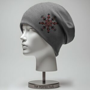 Шапка біні "Вишиванка закодоване ім'я Владислава орнаменти" унісекс з принтом ВСІ розміри